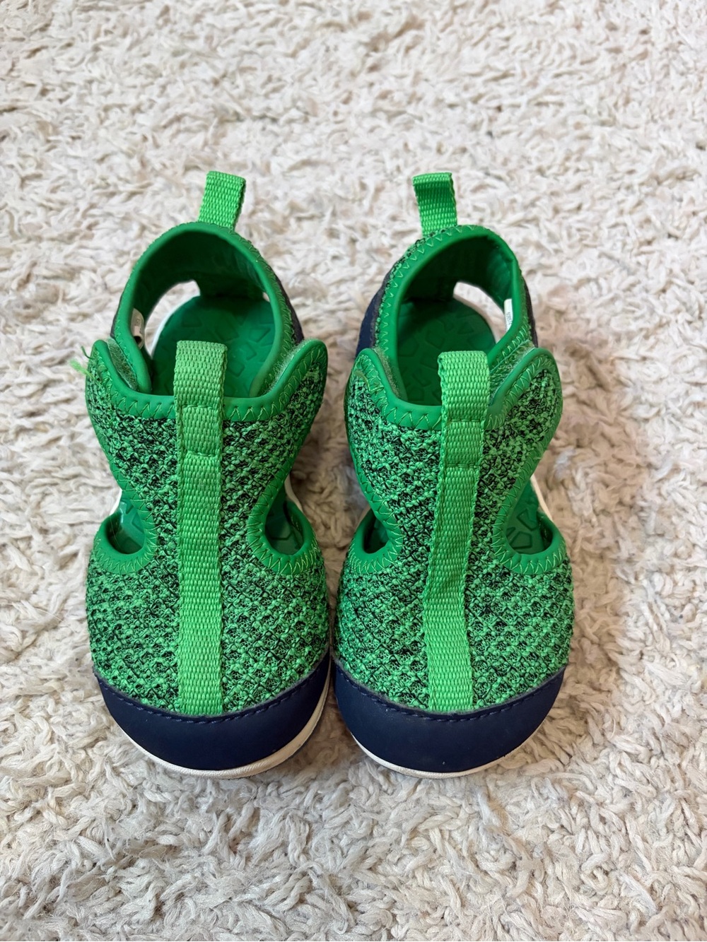 Kids Green Knit Active Shoes - Breathable Slip-On
